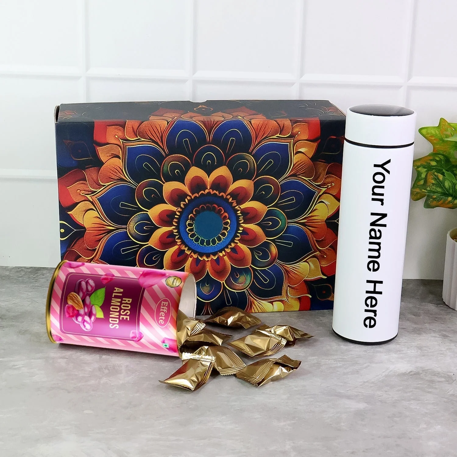 Personalized Temperature Water Bottle(2 Pc Set), Mix Color