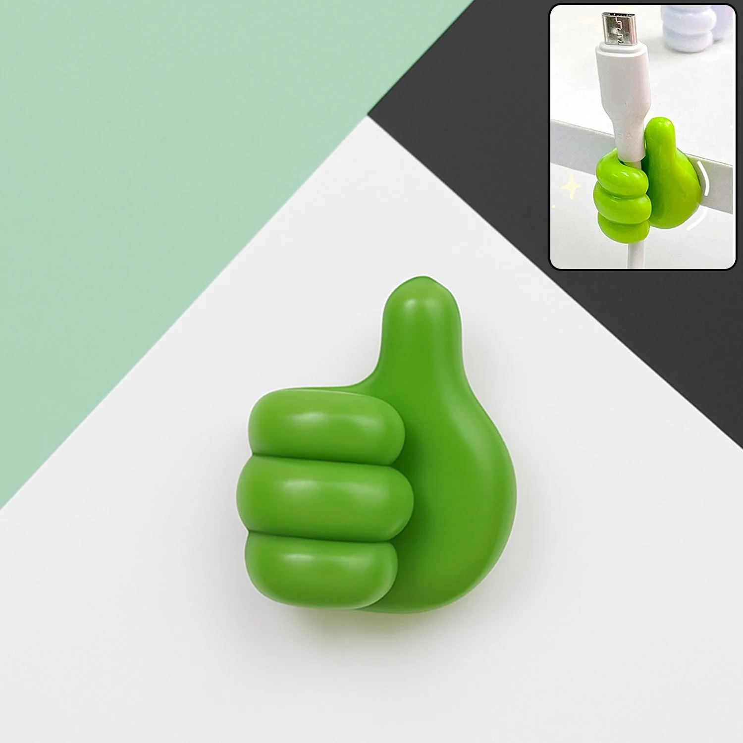 Green Multifunctional Multi functional Hand Shape Wall Clip Hanger Keys Cable Holder