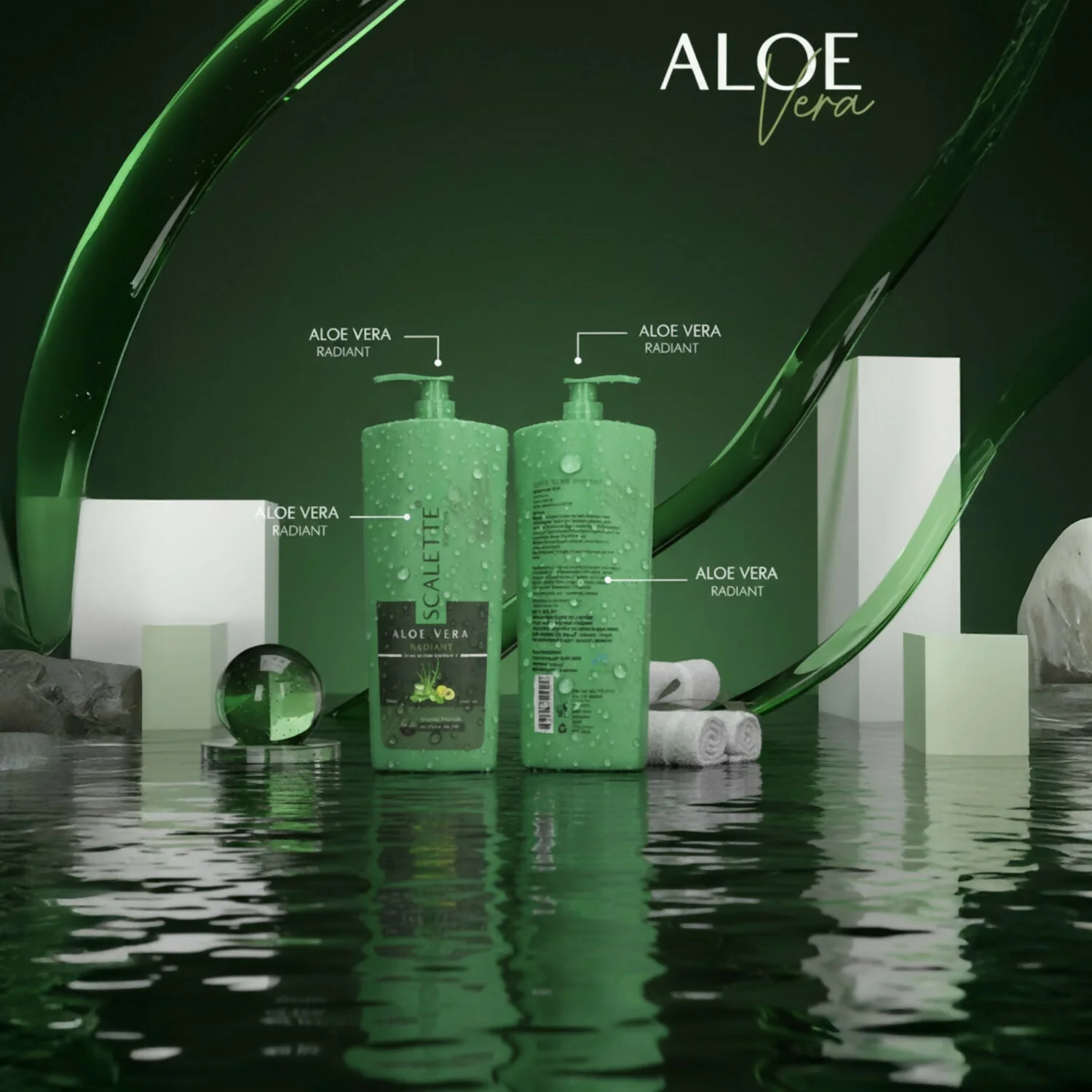 Scalette Aloe Vera Radiant Shampoo With Conditioner In 1, for Smooth, Shiny & Nourished Hair Care