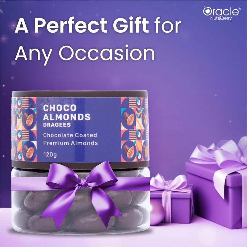 Oracle Nuts & Berry Choco Almonds Dragee Chocolate Coated Premium Almonds (120gm)