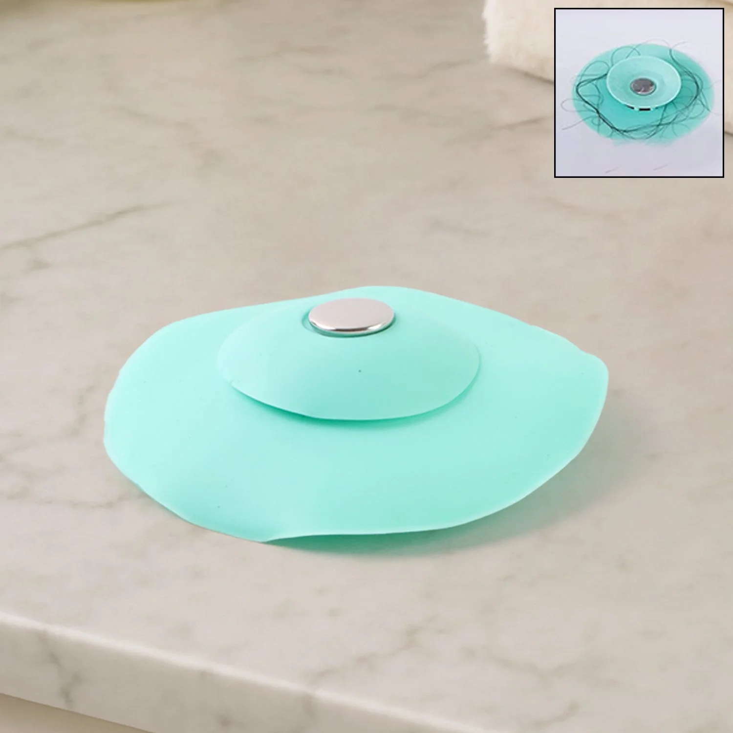 Creative 2-in-1 Light Green Silicone Sewer Sink Sealer Cover Drainer (multicolour)