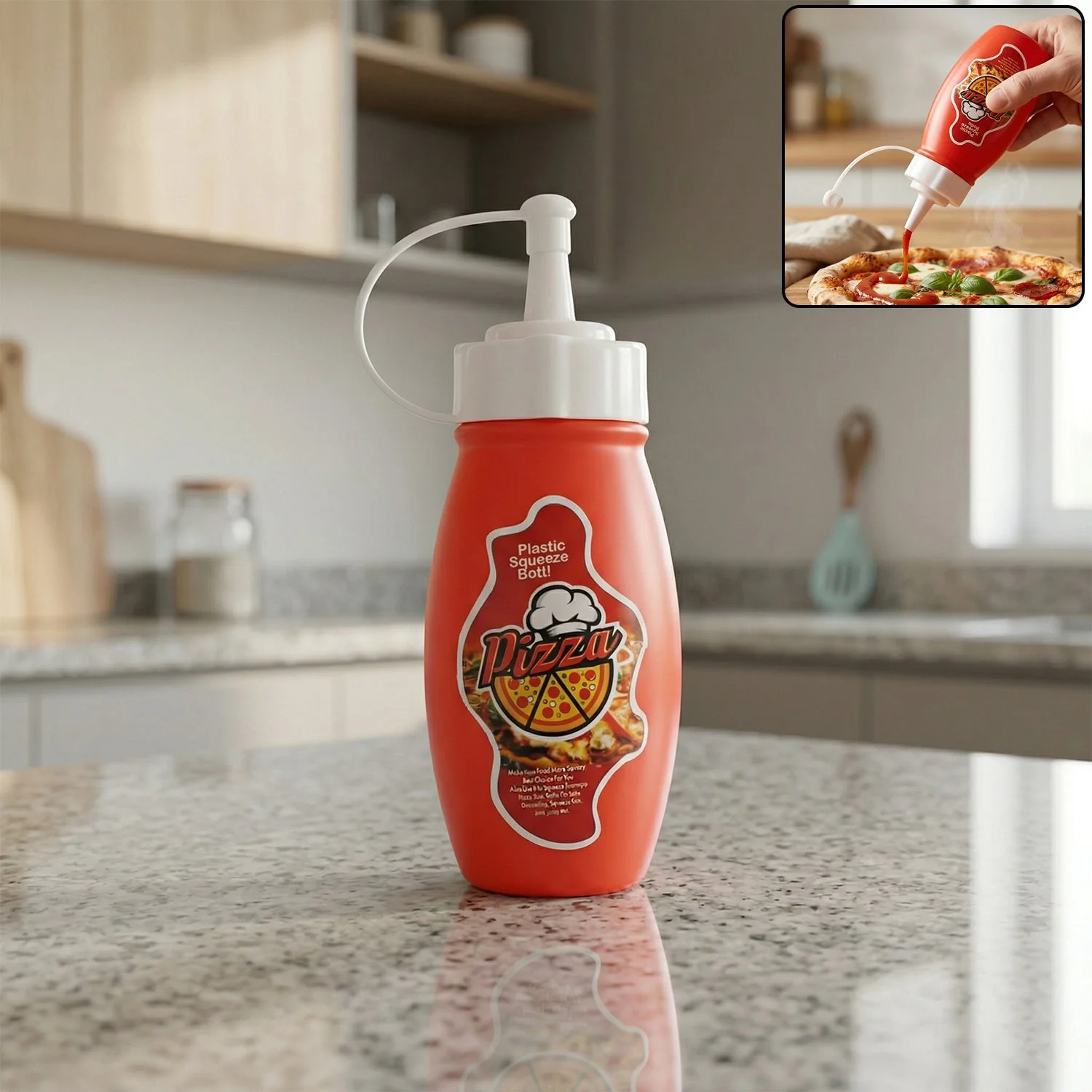 Small Plastic Squeeze Sauce Bottle for Pizza Ketchup Mayonnaise Dispensing (1 Pc)