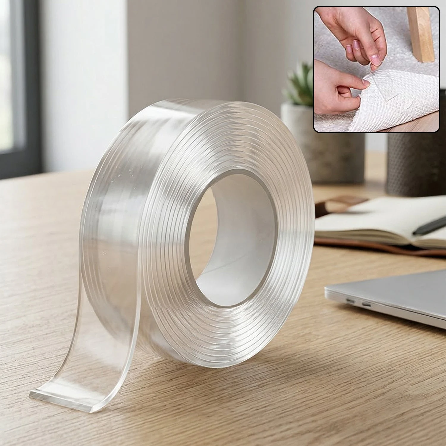 Heavy Duty Transparent Double Sided Nano Adhesive Tape 70x25mm 1 Pc