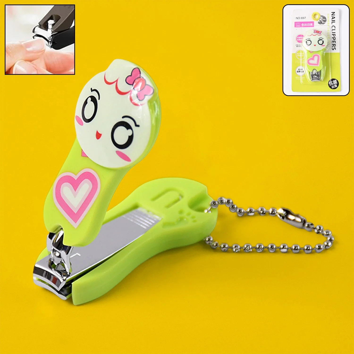 Cute Cartoon Nail Clipper with Keychain Portable Nail Cutter (1 Pc)